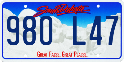 SD license plate 98OL47