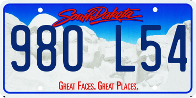 SD license plate 98OL54