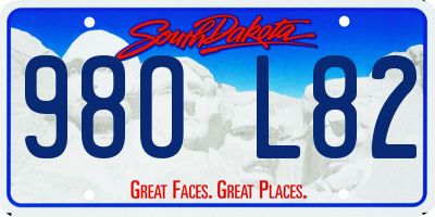 SD license plate 98OL82