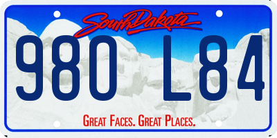 SD license plate 98OL84