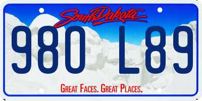 SD license plate 98OL89