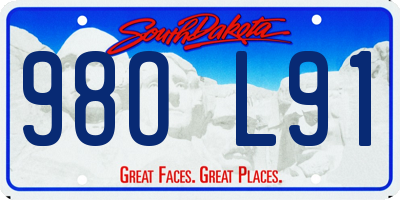 SD license plate 98OL91