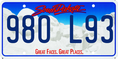 SD license plate 98OL93