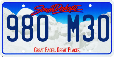 SD license plate 98OM30