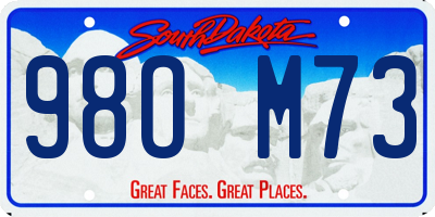 SD license plate 98OM73