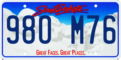 SD license plate 98OM76