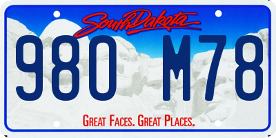 SD license plate 98OM78
