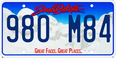 SD license plate 98OM84