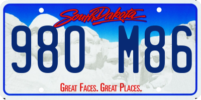 SD license plate 98OM86