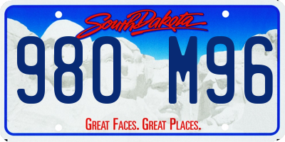 SD license plate 98OM96