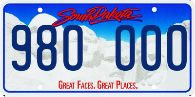 SD license plate 98OO00