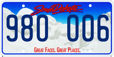 SD license plate 98OO06