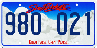 SD license plate 98OO21