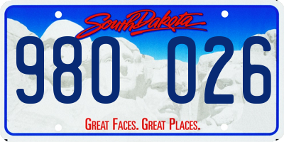 SD license plate 98OO26