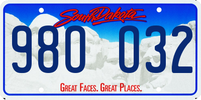 SD license plate 98OO32