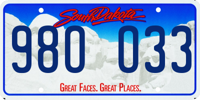 SD license plate 98OO33