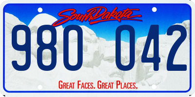 SD license plate 98OO42