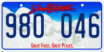 SD license plate 98OO46