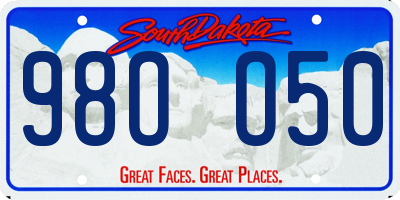 SD license plate 98OO50