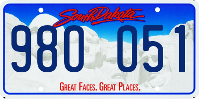 SD license plate 98OO51