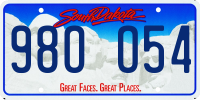 SD license plate 98OO54