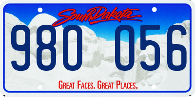 SD license plate 98OO56
