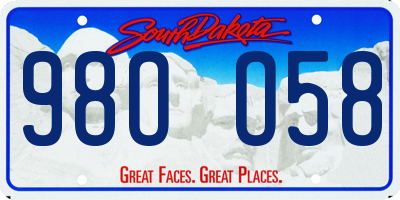 SD license plate 98OO58