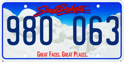SD license plate 98OO63