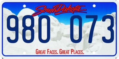 SD license plate 98OO73