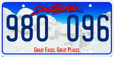 SD license plate 98OO96