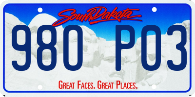 SD license plate 98OP03