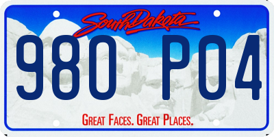 SD license plate 98OP04
