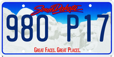 SD license plate 98OP17