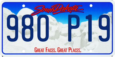 SD license plate 98OP19