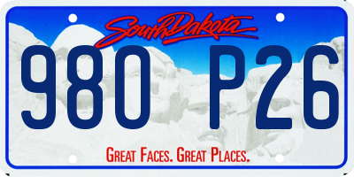 SD license plate 98OP26