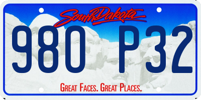 SD license plate 98OP32
