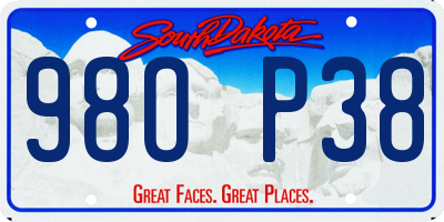 SD license plate 98OP38