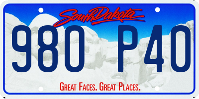SD license plate 98OP40