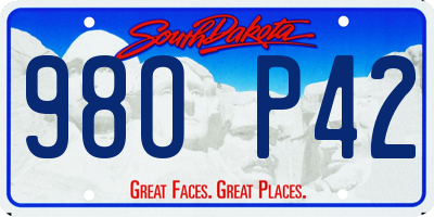 SD license plate 98OP42