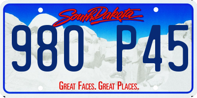 SD license plate 98OP45