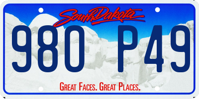 SD license plate 98OP49