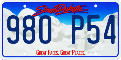 SD license plate 98OP54