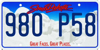 SD license plate 98OP58