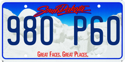 SD license plate 98OP60