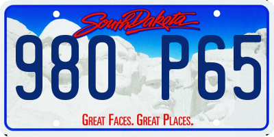 SD license plate 98OP65