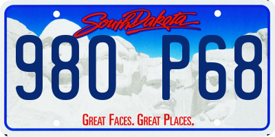 SD license plate 98OP68