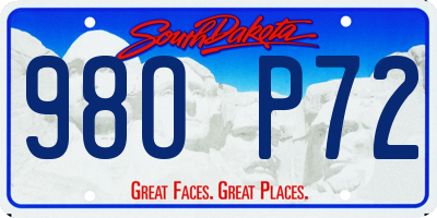 SD license plate 98OP72