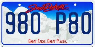 SD license plate 98OP80