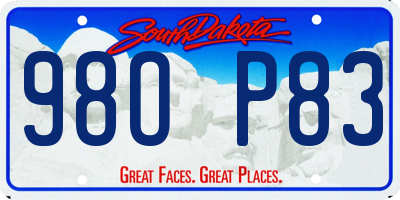 SD license plate 98OP83