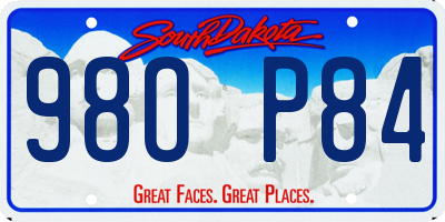 SD license plate 98OP84